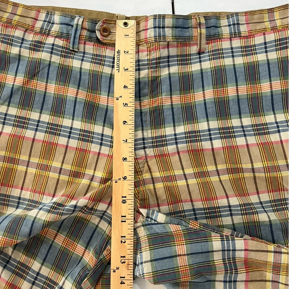 Polo by Ralph Lauren Rerversible Mens Shorts Khaki Tan Plaid Preppy 90s Sz 40